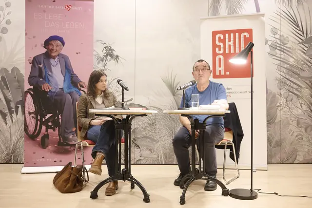 Buchpräsentation der Neuübersetzung von Ivan Cankar „Das Haus der Barmherzigkeit“ mit Bachmann-Preisträgerin Ana Marwan im Nachfolgebau des historischen Schauplatzes.  | Foto: Haus der Barmherzigkeit/APA-Fotoservice/Hörmandinger
