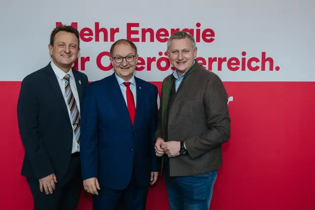 SPÖ-Bezirksparteivorsitzender Horst Hufnagl, Landesparteivorsitzender Martin Winkler, NAbg. Reinhold Binder (von links) | Foto: MecGreenie
