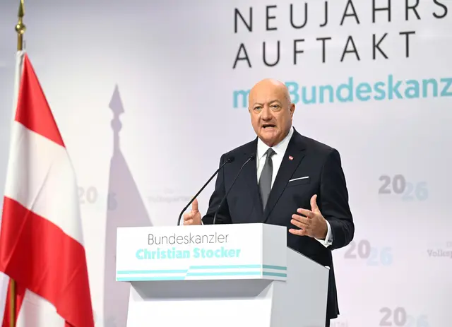 Beim Jahresauftakt der ÖVP kündigte Stocker eine Volksbefragung zur Wehrpflicht an. Bei der ORF-Pressestunde erklärte der Bundeskanzler die Hintergründe der Überlegung. | Foto: APA-Images / APA / HELMUT FOHRINGER 