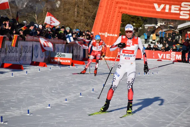 Stefan Rettenegger und Jens Luras Oftebro kämpften auf den letzten Metern Richtung Ziel Kopf an Kopf um den Triple-Sieg 2026. | Foto: Georg Larcher