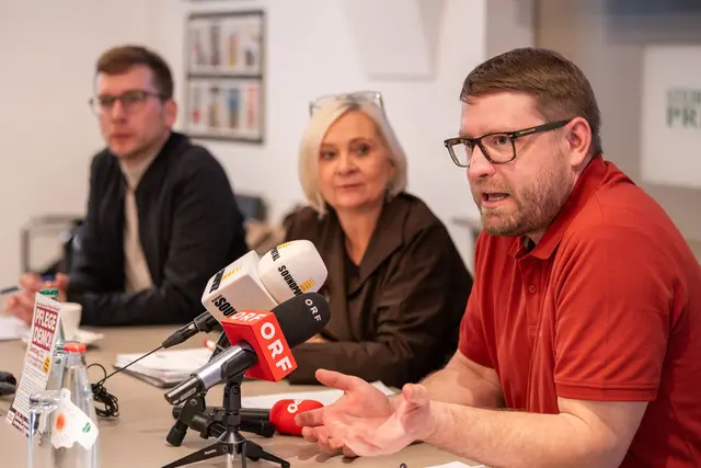 Im Rahmen einer Pressekonferenz thematisierte die KPÖ am Montag die Situation in der steirischen Pflege.  | Foto: KPÖ