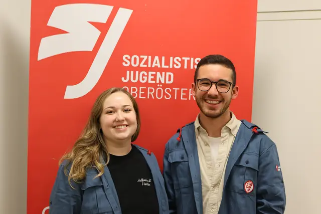 Kilian Hindelang mit der Landesvorsitzenden der SJ-OÖ Eva Reiter
 | Foto: SJ OÖ