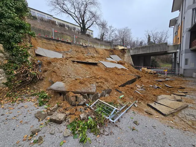 Bei dem Hangrutsch wurde zum Glück niemand verletzt. | Foto: FF Neusiedl am See