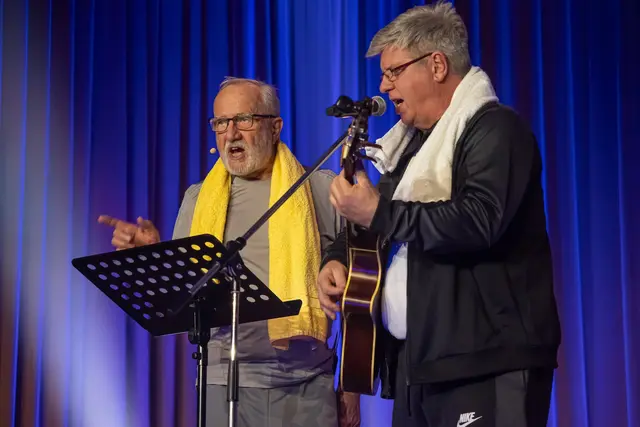 Hans Machowetz und Michael Raffeis mit ihrem launigen Vortrag zum Kuralltag