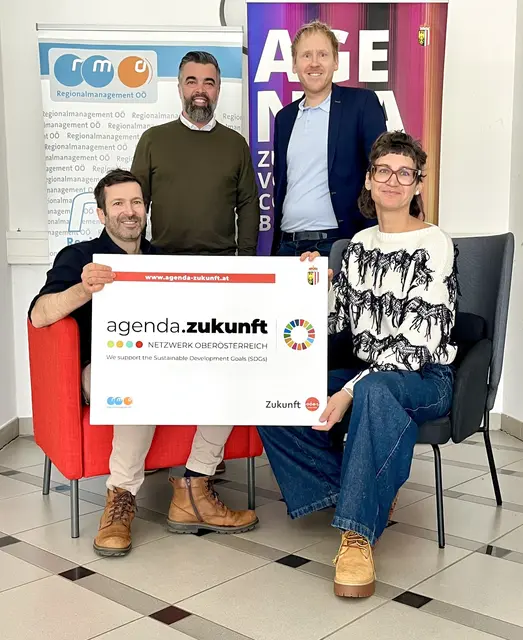 Johannes Meinhart, Stefan Heinisch, RMOÖ-Geschäftsstellenleiter Christian Söser und Magdalena Schneiderbauer (v.l.). | Foto: RMOÖ