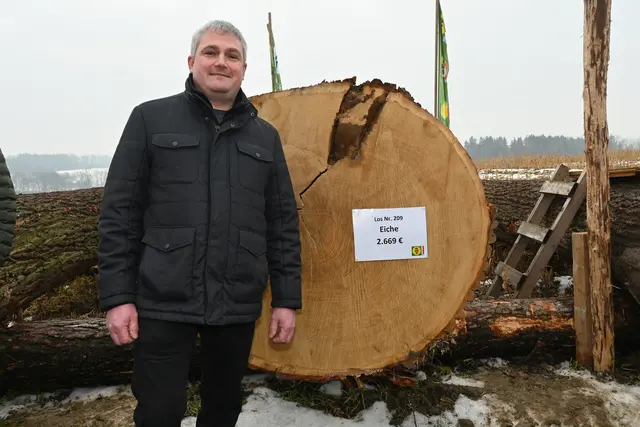 Markus Raschhofer mit dem Siegerstamm.  | Foto: LK OÖ