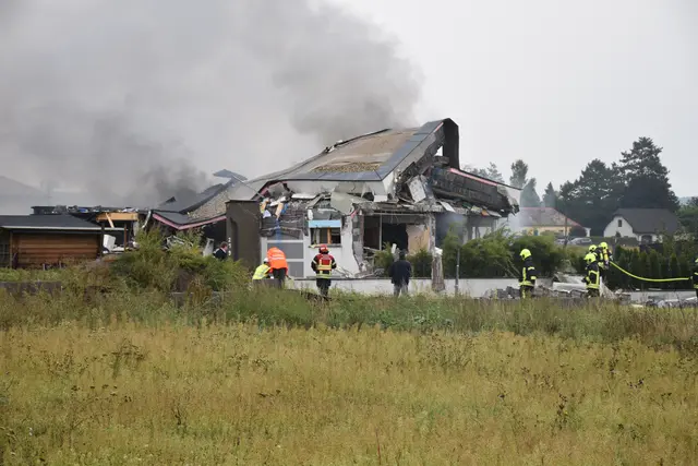 Gasexplosion in Aspersdorf zerstörte das Haus völlig. Die Frau und ihr Hund, die sich im Haus aufhielten überlebten verletzt mit Verbrennungen. | Foto: Alexandra Goll
