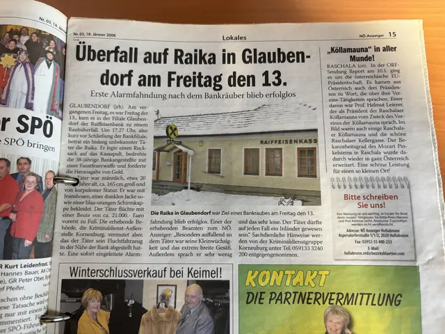 Banküberfall am 13.1.2006 in einer Raiffeisenbank-Filiale in Glaubendorf. | Foto: Alexandra Goll