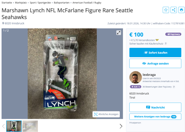 McFarlane-Figuren sind aufgrund der Liebe zum Detail besonders beliebt bei Sammlern. | Foto: Screenshot willhaben.at