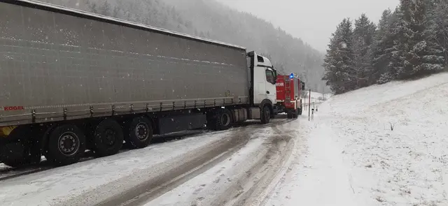 Nach der Bergung konnte der Fahrer seine Fahrt selbstständig fortsetzen. | Foto: Feuerwehr St. Aegyd Markt
