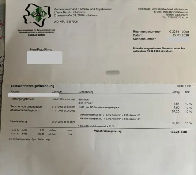 Ein neuer Bereitstellungsanteil ist künftig fixer Bestandteil der Abfallgebühr. | Foto: Privat