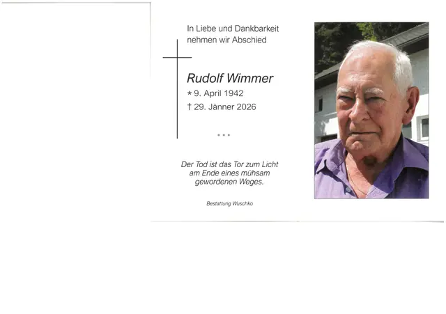 Rudolf Wimmer, 83 Jahre | Foto: zVg