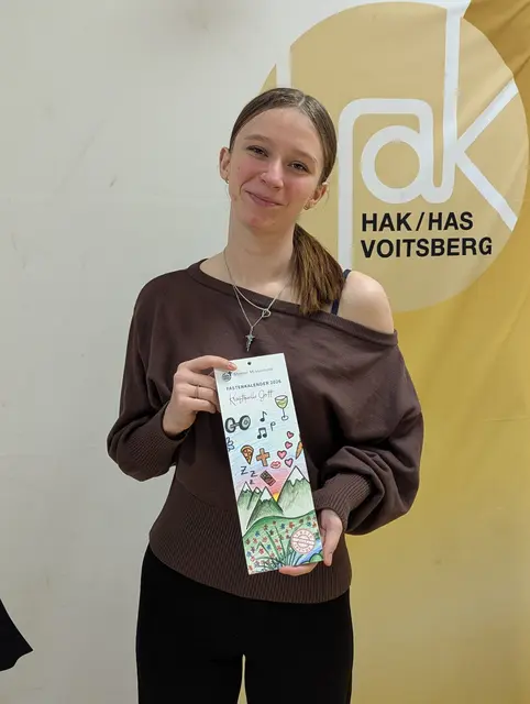 Michelle Bachatz von der HAK Voitsberg mit ihrem Beitrag | Foto: HAK/HAS Voitsberg