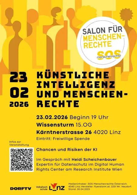 Salon fr Menschenrechte: Knstliche Intelligenz und Menschenrechte - Linz