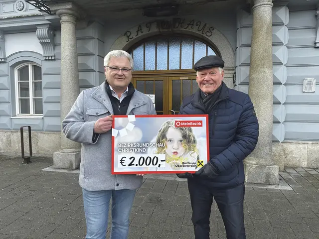 Der Lambacher Bürgermeister Johannes Moser und Peter Ganze, Betreuer des Sozialfonds der Gemeinde. | Foto: Foto: MB