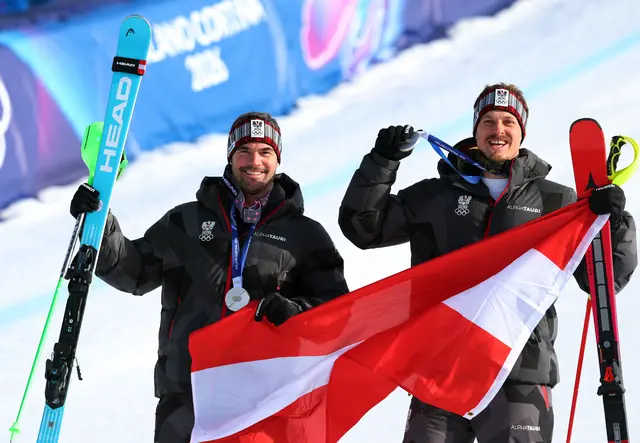 Kriechmayr (l.) und Feller holen Silber! | Foto: APA-Images / REUTERS / Denis Balibouse