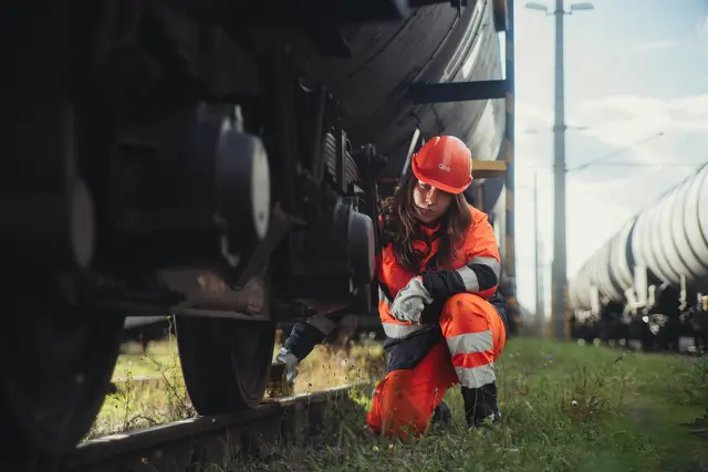 Eine Verschieberin bei der Arbeit.  | Foto: ÖBB/Lukas Leonte