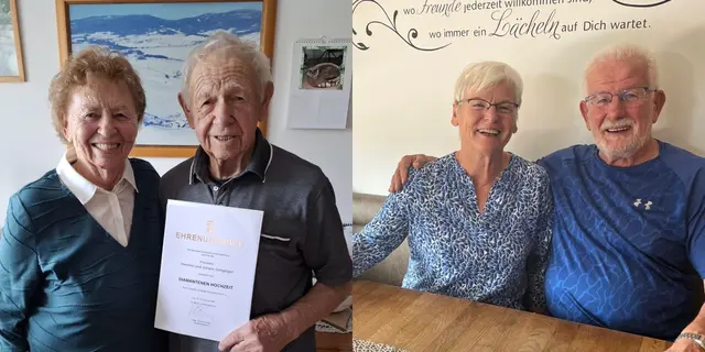 Hermine und Johann Gringinger aus Ulrichsberg und Ewald und Klara Hintringer aus Altenfelden erzählen, warum sie nach so vielen Jahren noch immer überzeugt sind, die richtige Entscheidung mit ihren Ehepartnern getroffen zu haben. | Foto: Gemeinden Altenfelden und Ulrichsberg