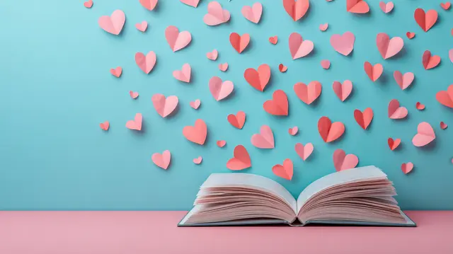 Mit einem Buch zum Valentienstag macht man nichts falsch. | Foto: stock.adobe.com/at/Chopang.studio 