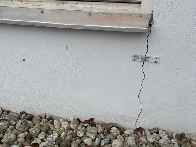 Schon am Parkplatz fallen die Risse in der Außenfassade des Gebäudes auf.  | Foto: MeinBezirk/Seebacher