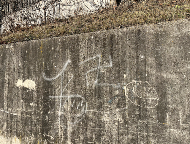 Rassistische und rechtsextreme Schmierereien entlang des Spazierwegs „Pigar“ in Hall. | Foto: MeinBezirk