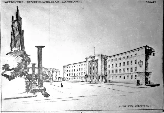 "Umgang mit dem Neuen Landhaus nach 1945", ein Kapitel im Gaismair-Jahrbuch 2026, erschienen im Studien Verlag. | Foto: Archiv für Bau.Kunst.Geschichte Innsbruck