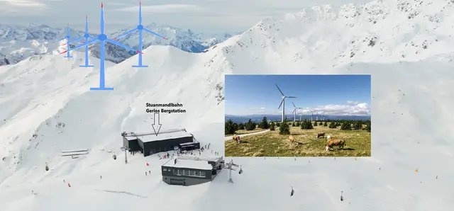 In der Nähe der sogenannten Stuanmandlbahn würden die Windräder errichtet.  | Foto: Montage/privat