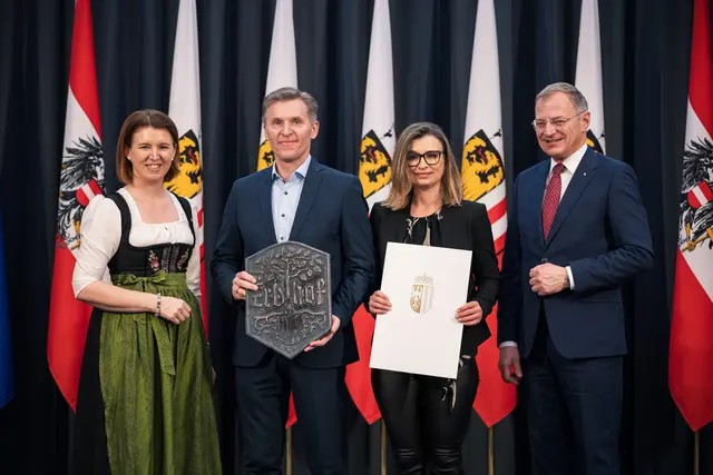 Das landwirtschaftliche Anwesen „Edlmüller“ aus Hinzenbach wurde ausgezeichnet. | Foto: Land OÖ/Mayrhofer