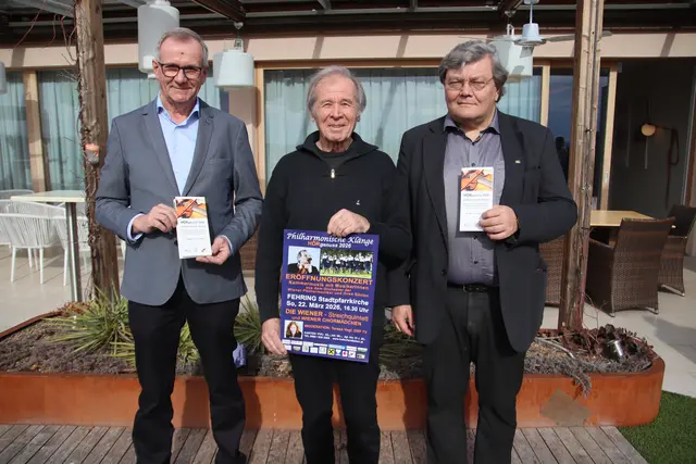 Das Organisationstrio der Philharmonischen Klänge Karl Nestelberger, Günter Seifert, Harald Haslmayr (v.l.). | Foto: MeinBezirk/Herwig Brucker