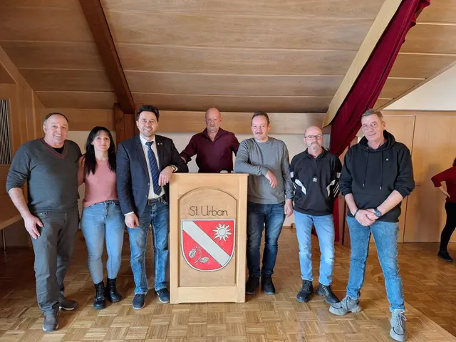 Das Vorstandsteam des SV St. Urban-Sektion Eis hat sich neu aufgestellt und nimmt in bewährter Form die Arbeit auf. | Foto: Gemeinde St. Urban