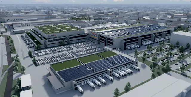 Baustart im 2. Quartal 2026: Die Pläne für das neue Logistikzentrum ALPHA in Wiener Neudorf. | Foto: REWE International AG