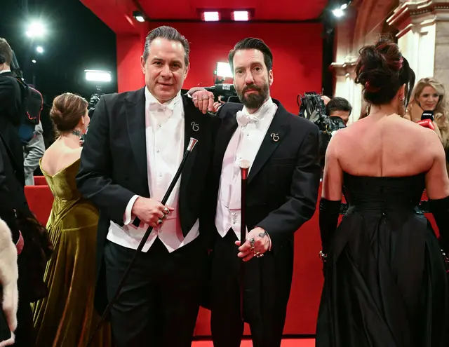 "The Boss Hoss": Sascha Vollmer und Alec Völkel am Red Carpet. | Foto: APA-Images / APA / HELMUT FOHRINGER