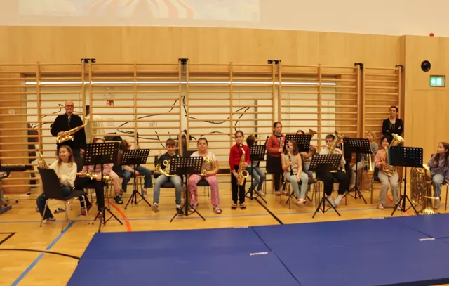 Für das Bläserensemble der VS Gratkorn war die Talente-Show der erste große Auftritt vor Publikum | Foto: Edith Ertl