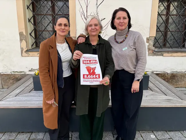 Sabine Wagner, Claudia Klimt-Weithaler und Andrea Prieschl-Höllmüller präsentierten 8.664 Euro als Unterstützung im Jahr 2025. | Foto: Almer