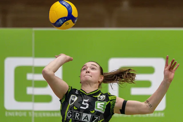 Die Grazer Außenangreiferin Sara Neiss war mit elf Punkten Topscorerin. | Foto: GEPA pictures