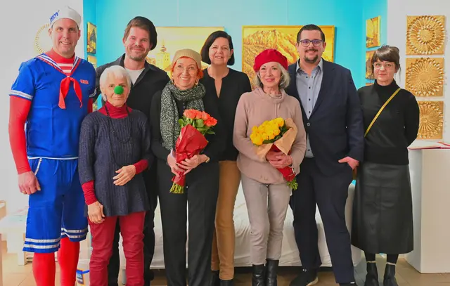 Vlnr.: BGM Stefan Krapf, M.Kretschmer, Christine Pahl, GR Dina Fritz, Ingeborg Rauss (Potentials OÖ), GR Dominik Gessert, Cornelia Anhaus (Kulturamt) | Foto: Wilfried Fischer