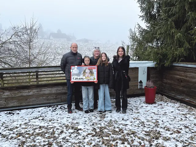 Bei der zweiten Scheckübergabe wurden 20.600 Euro an Isabel und Raffaela aus Gallspach übergeben –daraus ergibt sich eine Gesamtsumme von 45.478 Euro. | Foto: MeinBezirk/Constance Haslberger