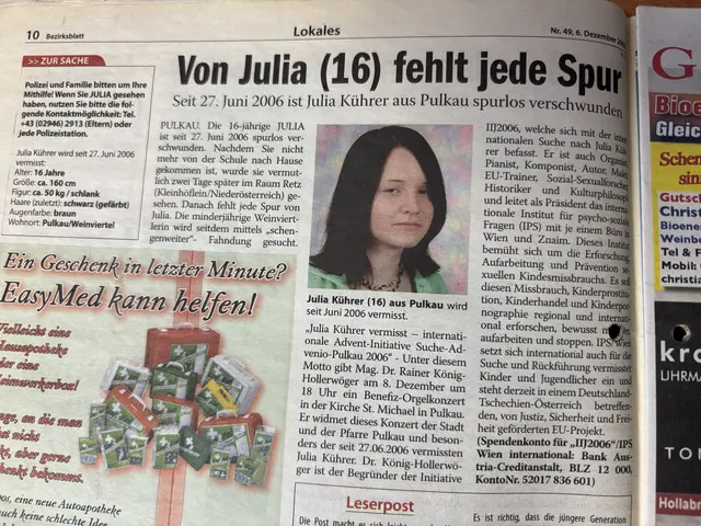 Immer wieder sehr emotionale Artikel über das Verschwinden von Julia Kührer. | Foto: Alexandra Goll