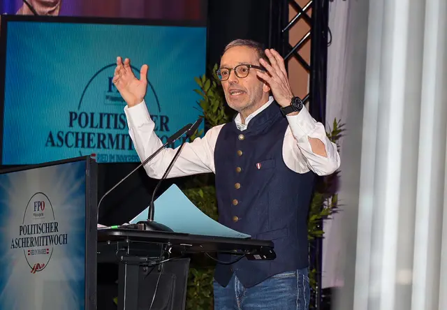 Herbert Kickl beim Politischen Aschermittwoch der FPÖ in Ried.