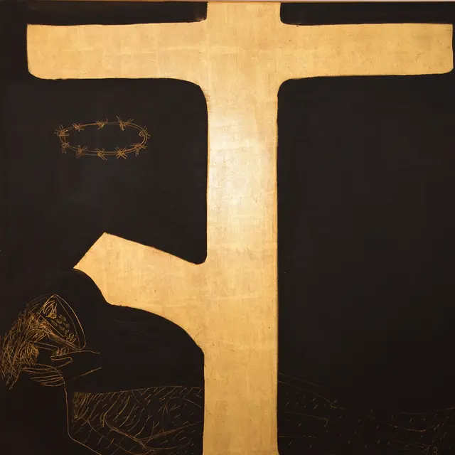 13. Station: Jesus wird vom Kreuz genommen und in den Schoß seiner Mutter gelegt
Kreuzweg von Rudolf Kolbitsch, Bildungszentrum St. Benedikt, Seitenstetten | Foto: Hans-Peter Kriener