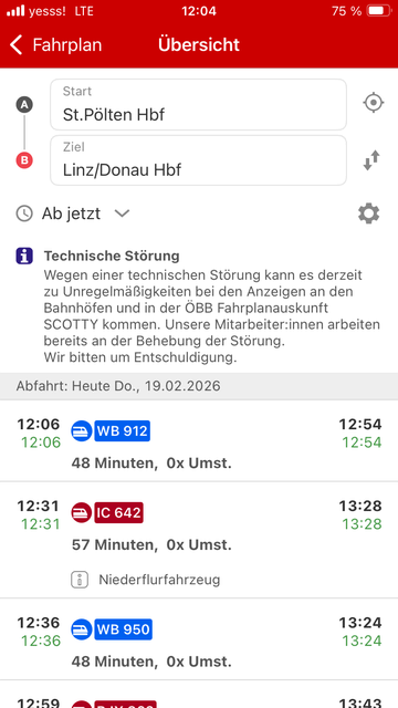 Auch in der App "Scotty" wurde gewarnt. | Foto: Screenshot Scotty