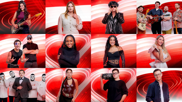 Aus mehr als 500 Bewerbungen aus allen Bundesländern wurden zwölf Acts ausgewählt, die nun um das Ticket für den 70. Eurovision Song Contest am 16. Mai 2026 in Wien kämpfen. | Foto: ORF/Klaus Titzer
