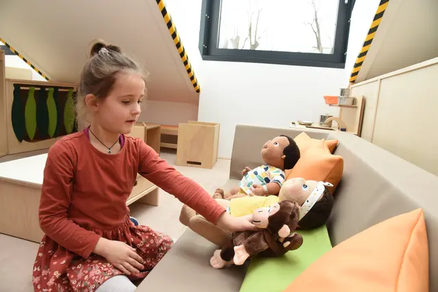 Der Kindergarten in der Ludwig-Stöhr-Straße wurde Februar 2025 in Betrieb genommen. Rund 90 neue Kinderbetreuungsplätze im Innenstadtbereich wurden geschaffen. | Foto: Josef Vorlaufer