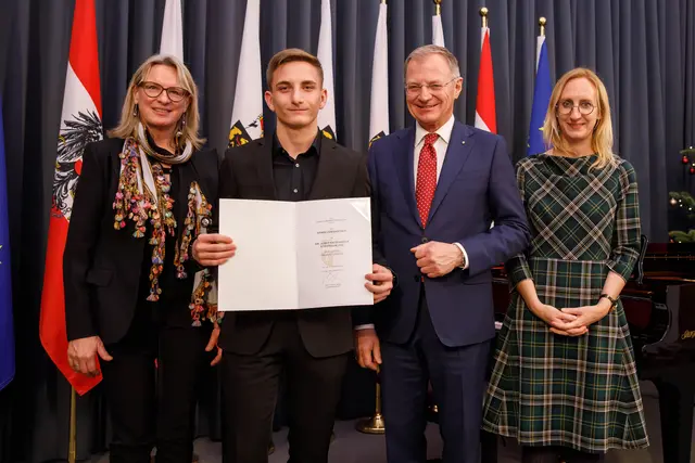 Armin Leingartner aus St. Marienkirchen bei Schärding ist einer von 20 Preisträgern des Dr-Josef-Ratzenböck-Stipendiums 2025. Er spielt Trompete und wird an der Landesmusikschule St. Marienkirchen bei Schärding von Josef Dantler unterrichtet. | Foto: Land OÖ/Wakolbinger