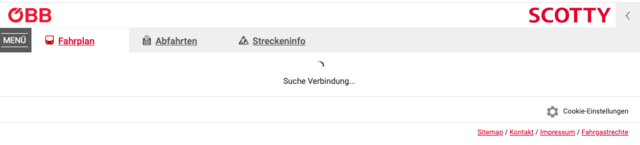 Bei der Online-Fahrplanauskunft wartete man plötzlich vergeblich auf Informationen. Die abgerufenen Seiten luden nicht mehr. | Foto: Screenshot fahrplan.oebb.at
