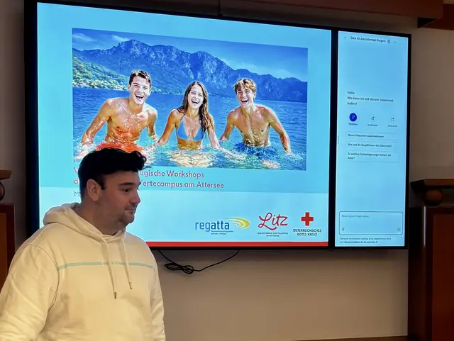 Markus Bankhofer präsentierte das Projekt Wertecampus. | Foto: Leader-Region Regatta