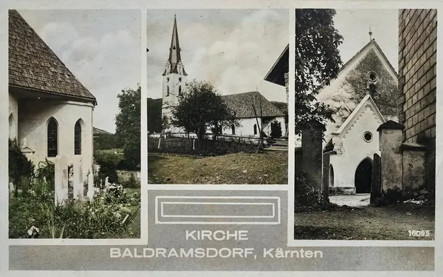 Ansichtskarte des Pfarrkirche von 1941 (koloriert) | Foto: Verein “Helfer der Ortenburg”