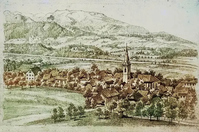 Baldramsdorf um 1900 auf einer Ansichtskarte (koloriert) | Foto: Verein “Helfer der Ortenburg”