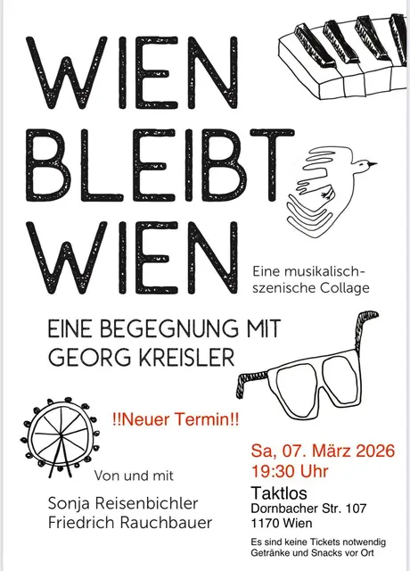 Schauspielerin Sonja Reisenbichler gibt am 7. März einen Liederabend mit Stücken von Georg Kreisler. Am Klavier wird sie dabei von Friedrich Rauchbauer begleitet. | Foto: Reisenbichler/Rauchbauer/Taktlos