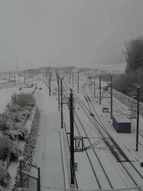Der verschneite Bahnhof Weststeiermark am Freitagvormittag | Foto: webcams graz/reinisch.at/ÖBB